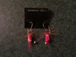 (image for) Earrings, Fishing, New, Yellow Pink Brown, Gold Wires, FE6