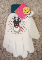 (image for) NEW NWT JOE BOXER MAGIC STRETCHY KNIT GLOVES REINDEER