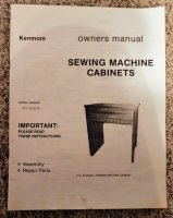 (image for) Kenmore Sewing Machine Cabinet Manual, Model 272.9318180